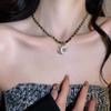 Leather Black Chain Necklace Fashion Personality Temperament Women Niche Sense Design Retro Necklaces Creative Jewelry Gifts