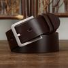 Ремень мужской высококачественный доступный роскошный антиаллергенный деловой из натуральной кожи с пряжкой из чистого титана из коровьей кожи для официальных брюк