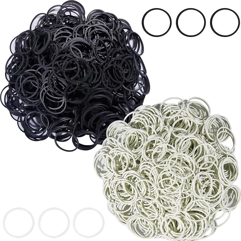 AMUU Rubber Bands mini 1200pcs yellow small Rubber Band Mini Soft Elastic Bands for Braids Hair Diameter 16mm rubber bands for Office Supplies School
