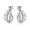 Fashion Plated 18K Water Drop Shape Hammer Stainless Steel Earrings I Women's Fashion Versatile Geometric Stud Earrings