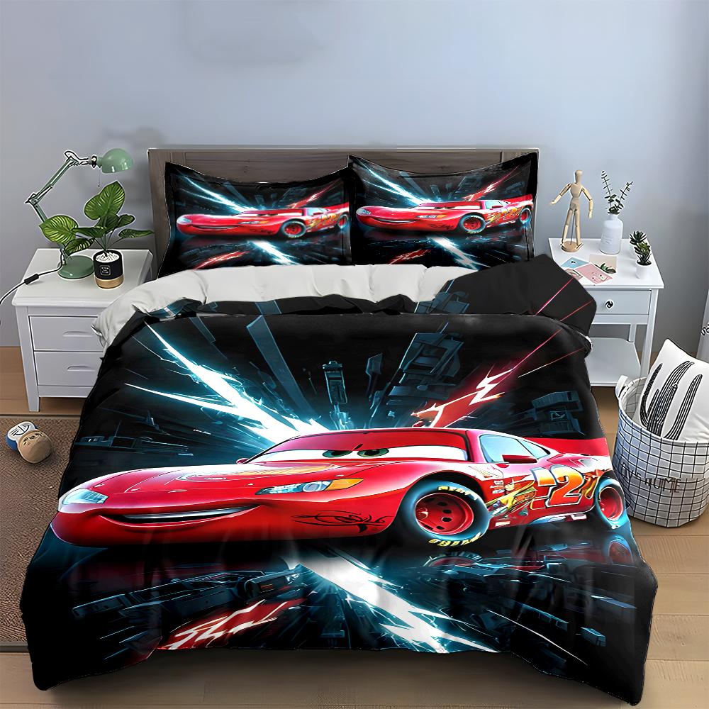 Red Racing Car Bedding Set Bedding set (1 duvet cover, 2 pillowcases, duvet not included)