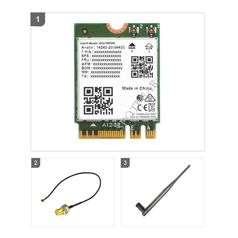 Модуль Intel AX210 Tri-Band Gigabit WiFi 6 с Bluetooth 5.2