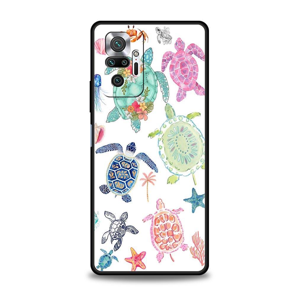 Чехол для телефона для Xiaomi Redmi Note 14 13 12 Pro Plus 5G 9S 9 10 11 4G 14C 13C 12C 10C 9C 9A, мягкий чехол, тема «Морская жизнь»