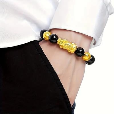 Мифическое дикое животное 3шт богатство притягивает мужчин символ притяжения богатства браслет - стеклянные бусины Подарок ретро женщинам Ом мани падме хум Аксессуары