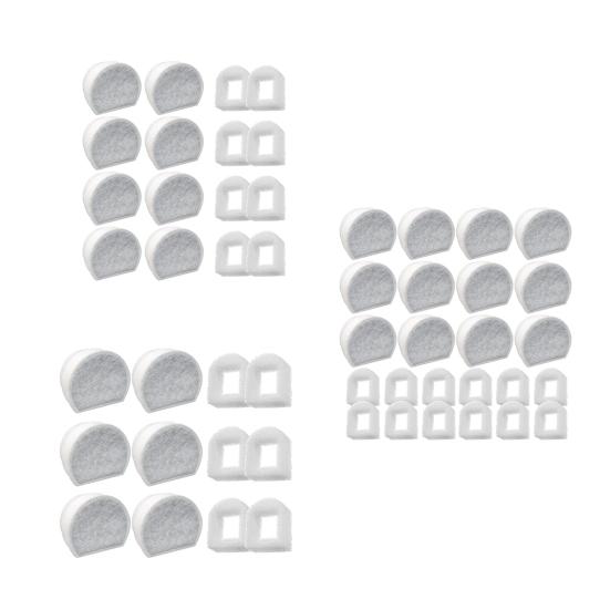 6/8/12 Pcs Cat Water Fountain Replacement Filters Automatic Pet Water Dispenser Carbon Filters with Pre-Filter Sponges for Ceramic And Stainless Steel