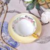 Bone China Coffee Cups &Saucer Set Exquisite Gold Rim Coffee Tea Water Cups British Flower Teacup Ceramic Kitchen Accessories