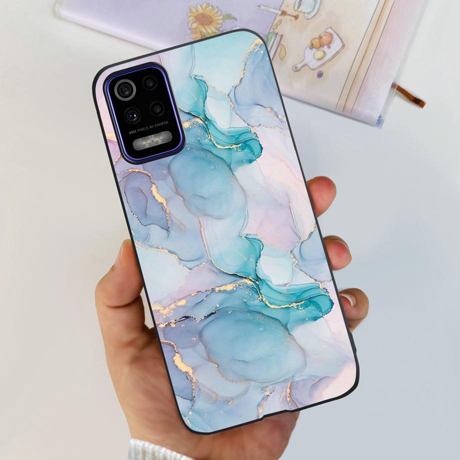For LG K52 K42 K62 2020 Phone Case Back Cover Black Matte Soft TPU Silicone Bumper Shell For LG Q52 Q62 LGK52 K 62 Butterfly Bag