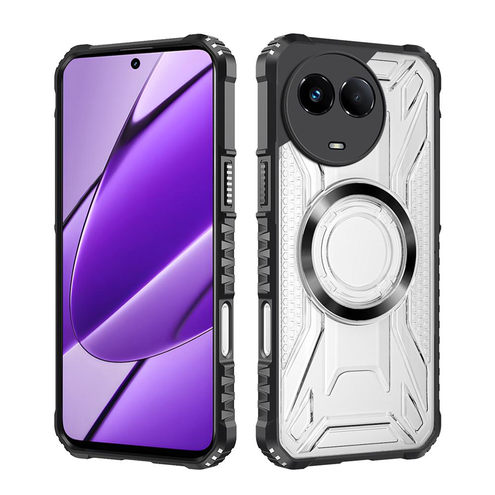 KEYSION Прозрачный магнитный чехол для Realme 13 5G 12 12X 5G Сверхпрочный противоударный чехол для задней панели телефона для OPPO Realme 11 5G 11X 5G