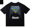 Весна Лето Rhude Футболка для Мужчин и Женщин Футболки Оверсайз Мужская Футболка с Коротким Рукавом Люксовый Бренд Мужские Футболки Американский Размер S-4XL