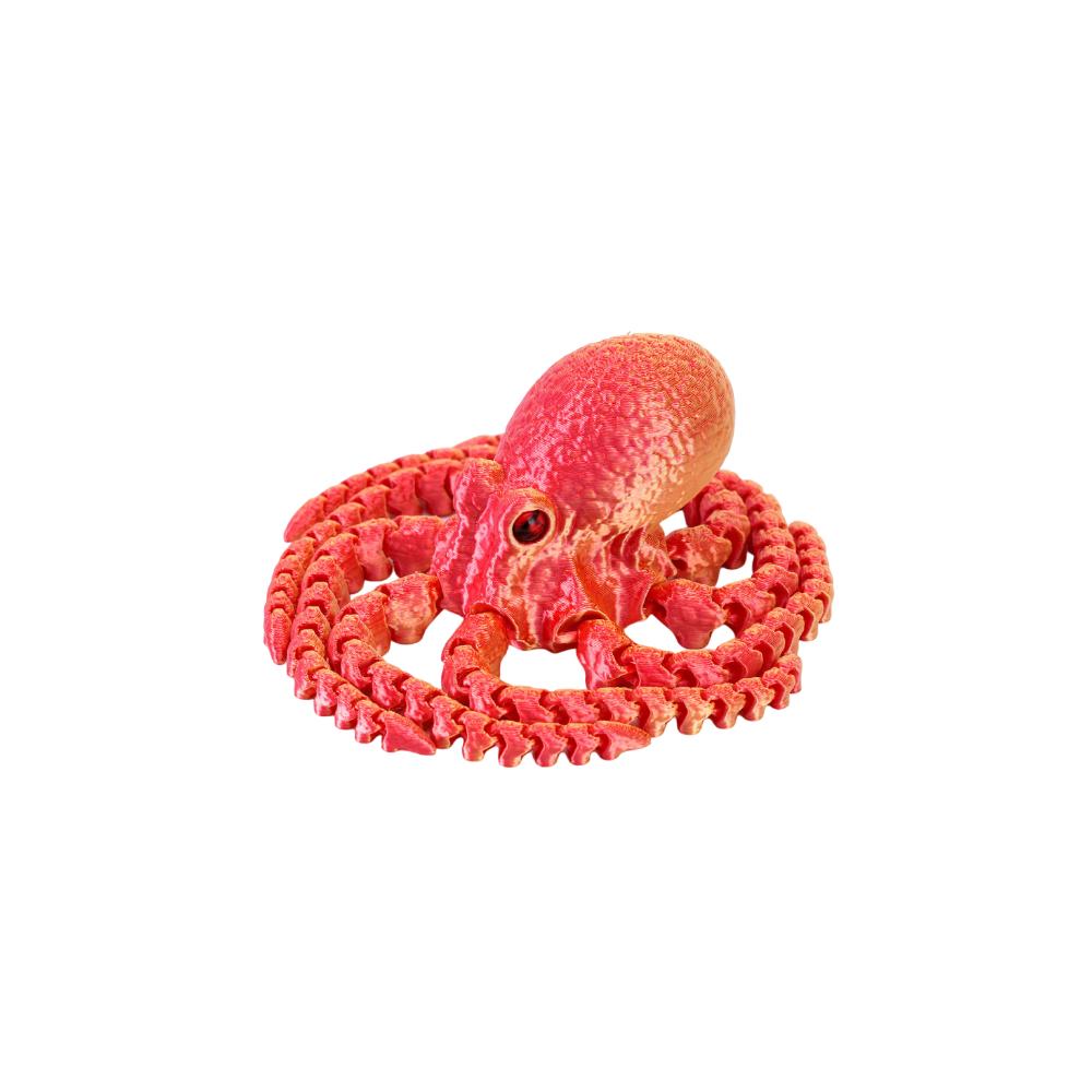 Jointed Body 3D Printed Octopusfish Octopusfish Figurine Poseable Tentacles Tabletop Decoration