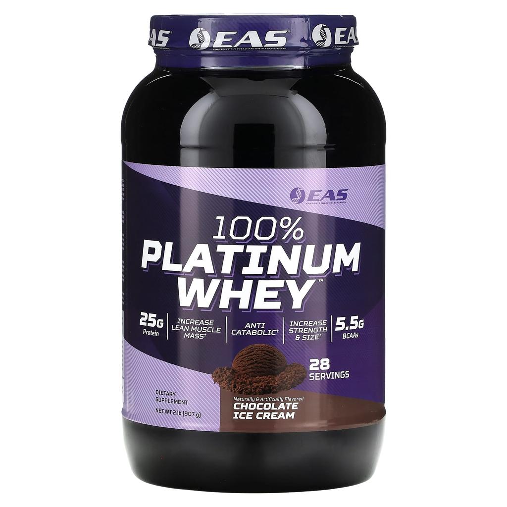 EAS 100% Platinum Whey, Chocolate Ice Cream, 2 Lb (907 G)