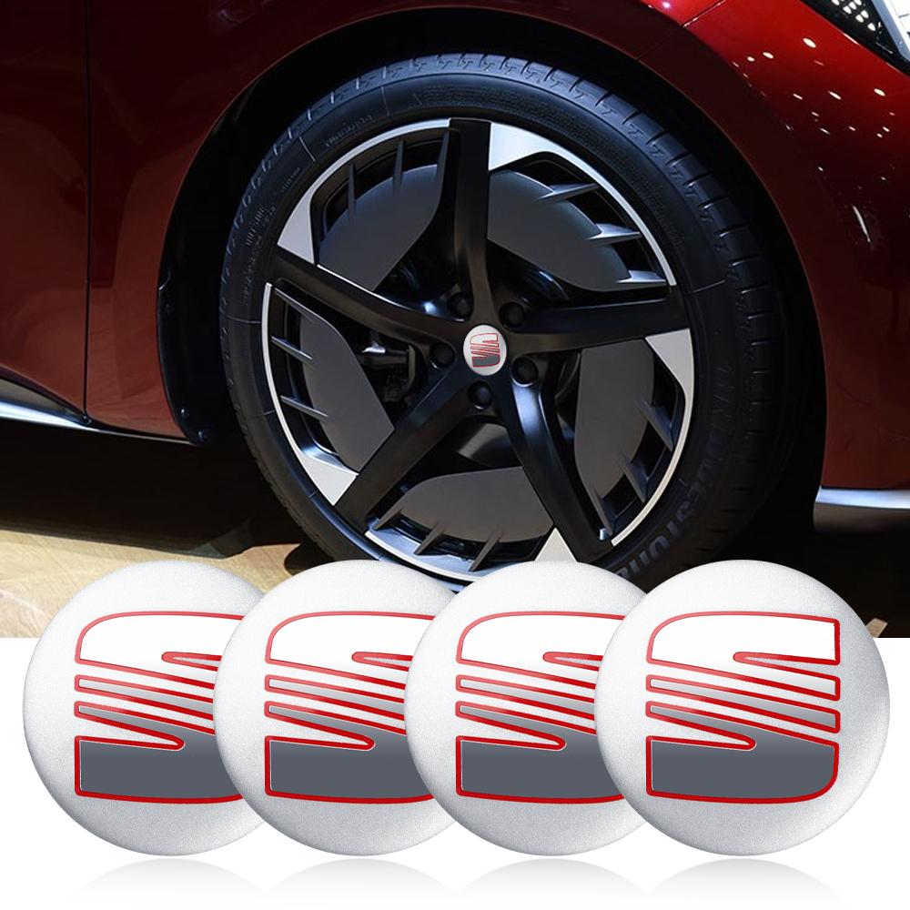 vhzh5 4Pcs 56MM Car Wheel Center Hub Caps Logo Sticker Cover For SEAT Leon 5F Ibiza 5 6 MII Altea Cupra FR Toledo 3 Cordoba Ateca