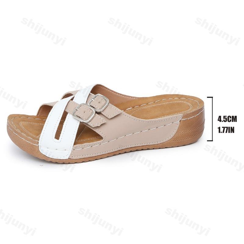 Модные женские тапочки-клинья, женские тапочки с открытым носком, 2025 лето, новая мода, роскошные уличные пляжные тапочки на платформе, Sandalias De Mujer