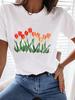 (Азиатский размер) Топ футболка тренд милая Женская одежда Футболка Женская с принтом Мода Женская с коротким рукавом Графические футболки