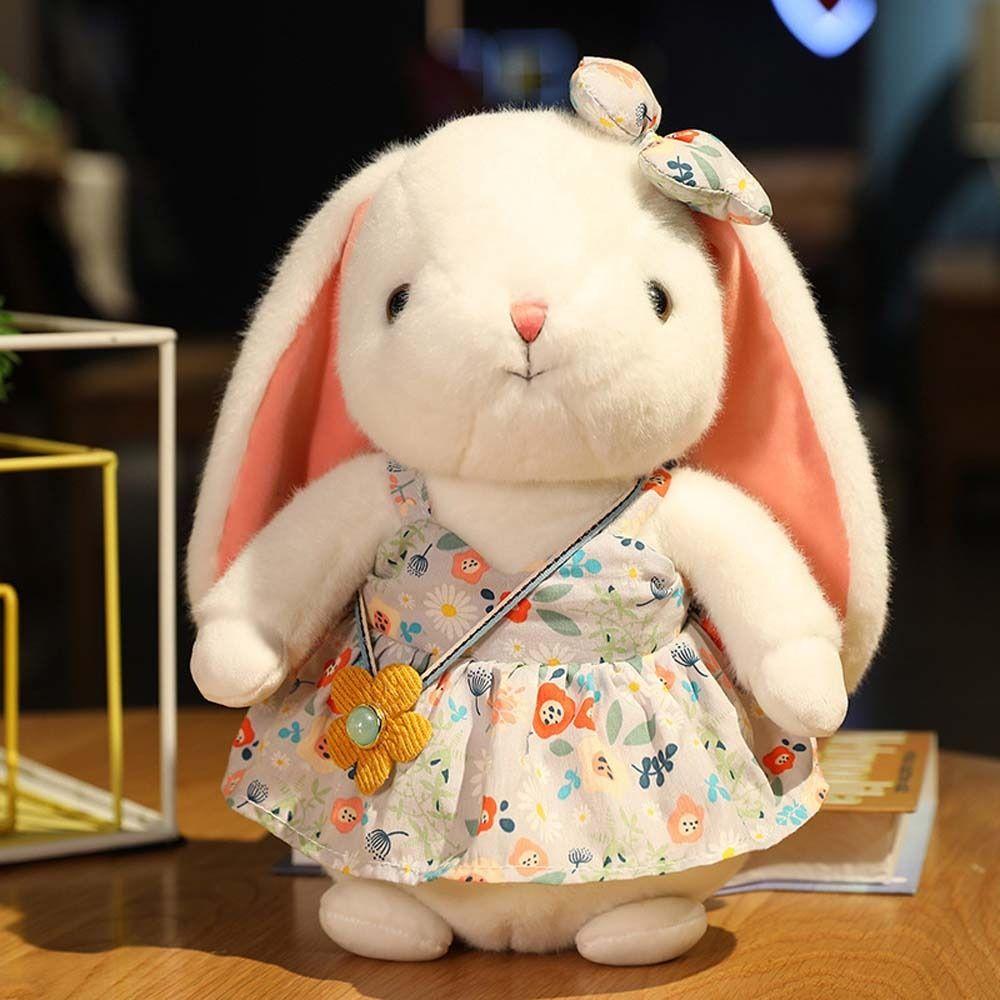 Soft Plush Floral Skirt Long Ears Rabbit Doll Rabbit Plush Toy Bunny Plush Doll Rabbit Stuffed Doll