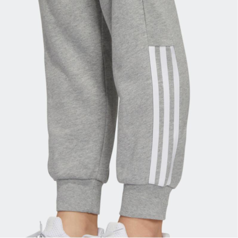 adidas Однотонные джоггеры с эластичными манжетами, логотипом бренда и классическими женскими брюками с тремя полосками, серые HM7063