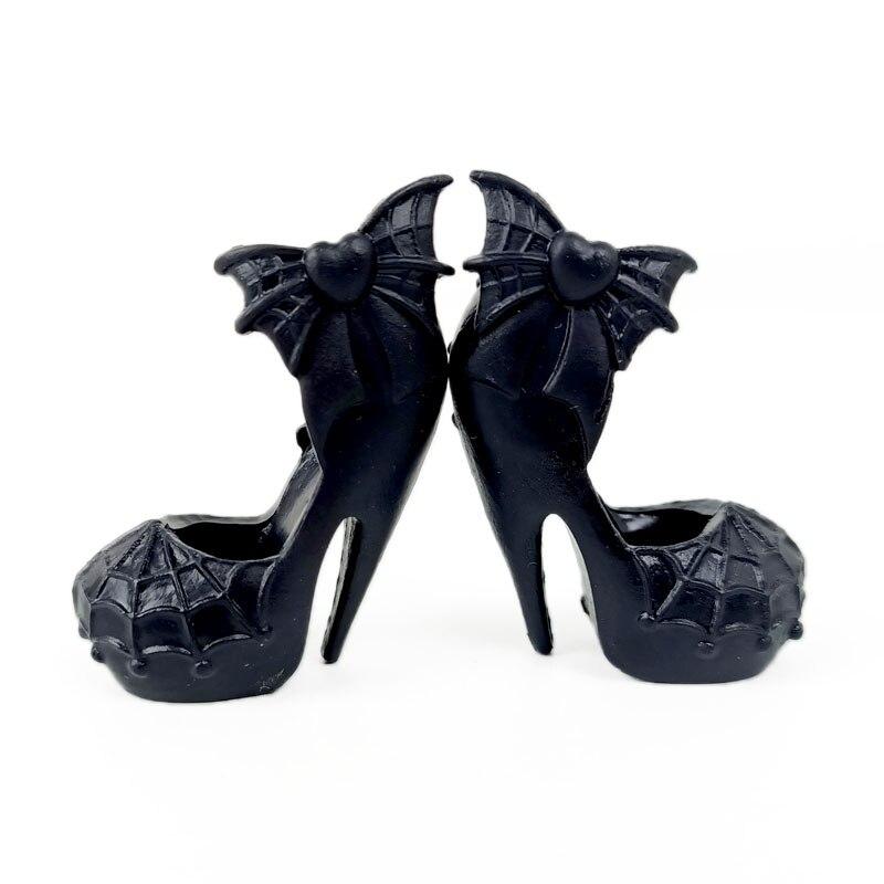 Black Spider Web Fashion Doll Shoes for Monster High Dolls High Heel Shoes Doll Accessories For 1/6 Demon Monster Doll DIY Toys
