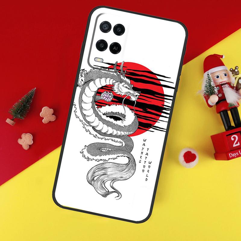 Чехол в японском стиле с драконом для Oppo A5 A6 Pro A15 A57 A17 A54 A74 A94 A76 A16 A96 A40 A60 A80 A18 A38 A58 A78 A98
