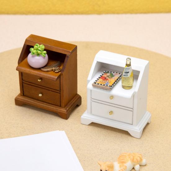 Забавные подарки своими руками без заусенцев 1:12 кукольных декораций для сцен прикроватная тумбочка модель микро ландшафтная мебель тумбочка