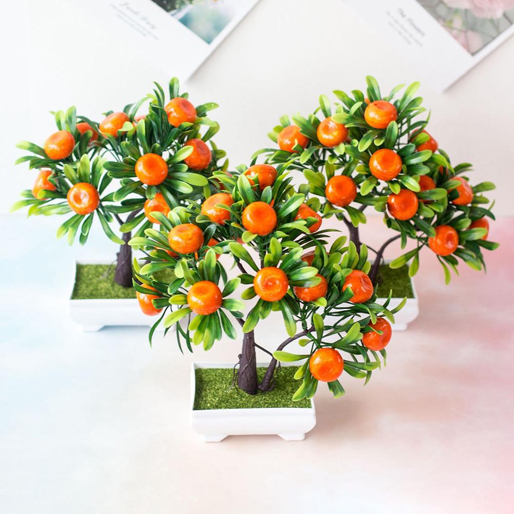 1Pc Artificial Fruit Orange Tree Bonsai Home Office Garden Desktop Party Decor Christmas Ornament