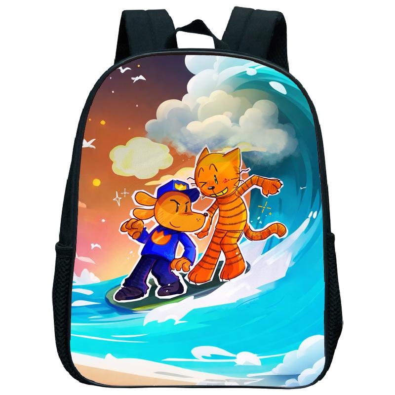 Dog Man Kindergarten Backpack 12 Inch Dogman Children Boy Girl Nursery Shoulder Bag Toddler Back to School Birthday Gift