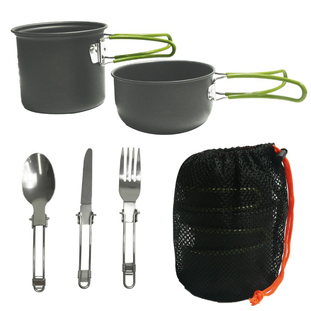 Outdoor Products Set Pot 1-2 People Pot Portable Camping Cookware with Tableware Environmental Protection