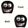 2pcs Set of Funny Big-Eyed Grinning Cartoon Print Car Seat Headrest Covers, Car Headrest Covers for Funny Car Interior Accessories