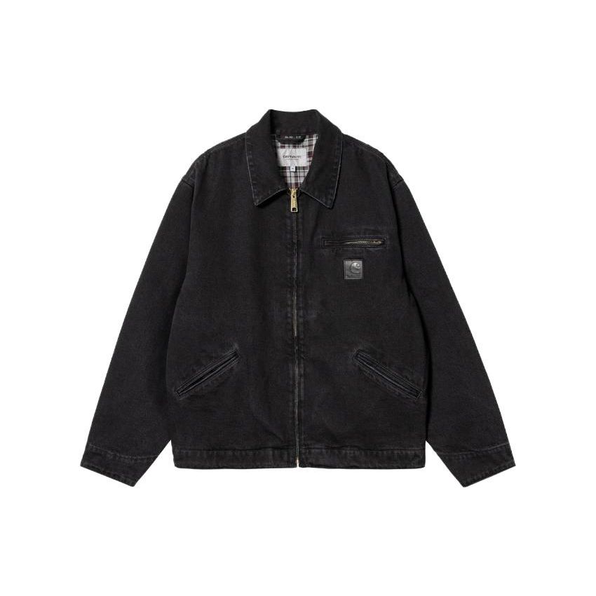 Carhartt WIP SS23 Stone Washed Rider Jacket J97 Classic Zip Collar Flannel Lined Distressed Detroit Rider Denim Jacket Unisex Jacket I031391-89-06