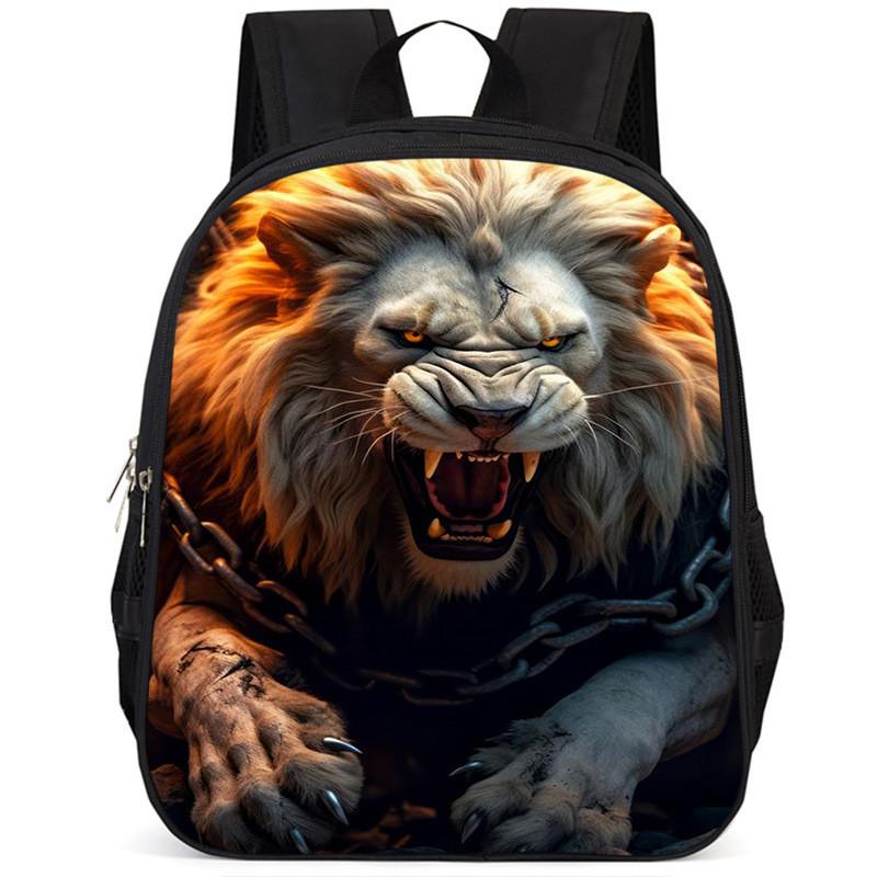 Вместительный школьный рюкзак Lion 15 дюймов из ткани Оксфорд для детей, легкий и эргономичный