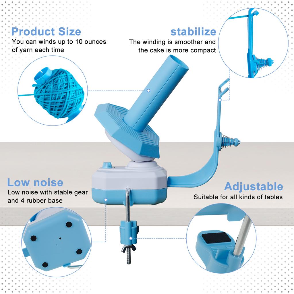 Ручная или электрическая моталка для шерсти, мотор для вязания крючком, автоматическая моталка для пряжи, простая в использовании, эффективная автоматическая моталка для мотков пряжи