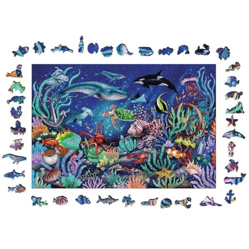Деревянная пазл-головоломка Ravensburger «Подводный мир», 500 деталей, Размер в собранном виде: 40x27см, 17515 4 [Пазл, Подарок (День рождения/Рождество)]