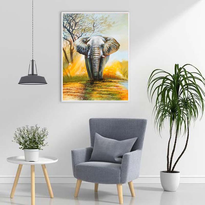 DIY Elephant 5D Diamond Painting Full Round Drill Animal Diamond Embroidery Cross Stitch Mosaic Kits Wall Art Gift Home Decor
