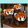Plush Panda Red Toy Stuffed Animal Doll Cartoon Bedroom Decoration Kids Gift