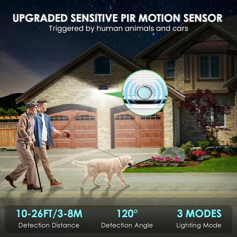 Solar Lights Outdoor 346 LED Motion Sensor Wall light , 360° Wide Angle Waterproof Security LED Flood Light for Porch Garden