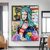 Graffiti Art Canvas Painting Vintage Oil Painting Mona Lisa Prints Poster Pop Street Art Prints Wall Pcitures Home Room Decor