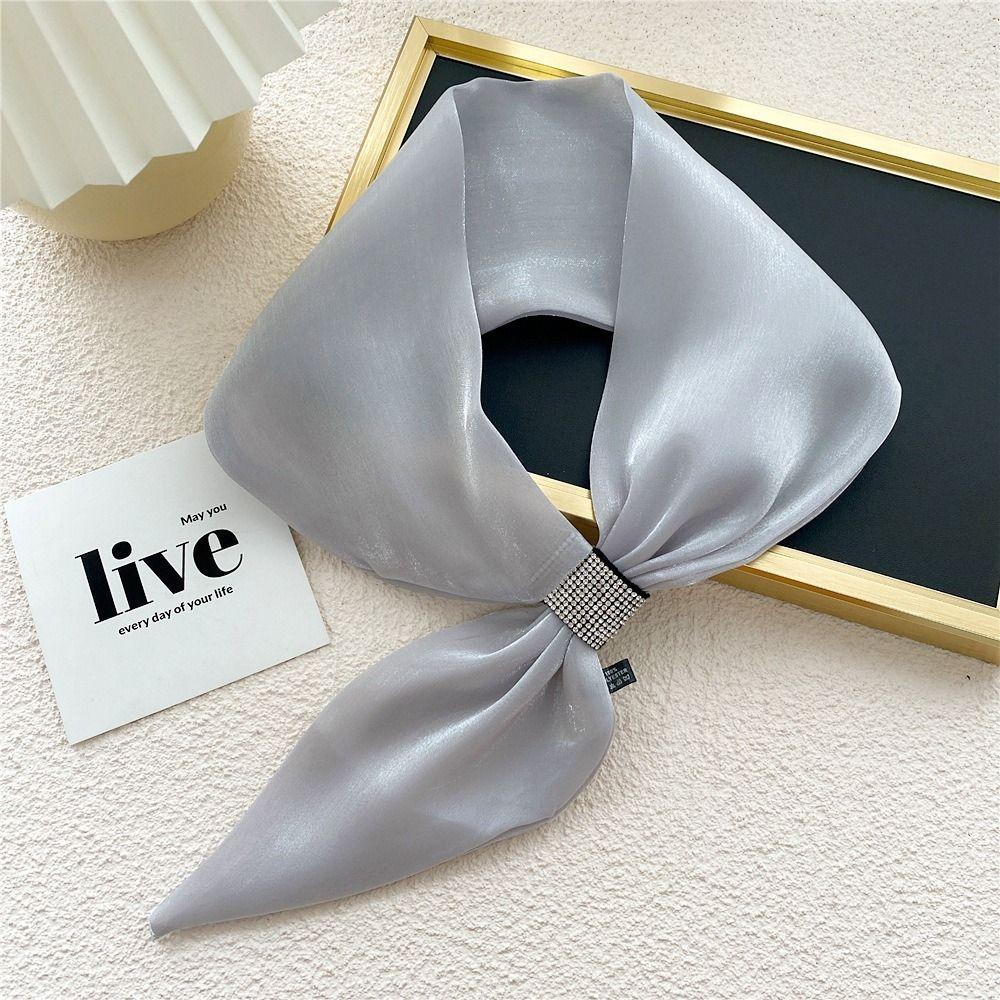 Shawl Imitation Silk Cross Neckerchief Satin False Collar Silk Scarf Cross Scarves