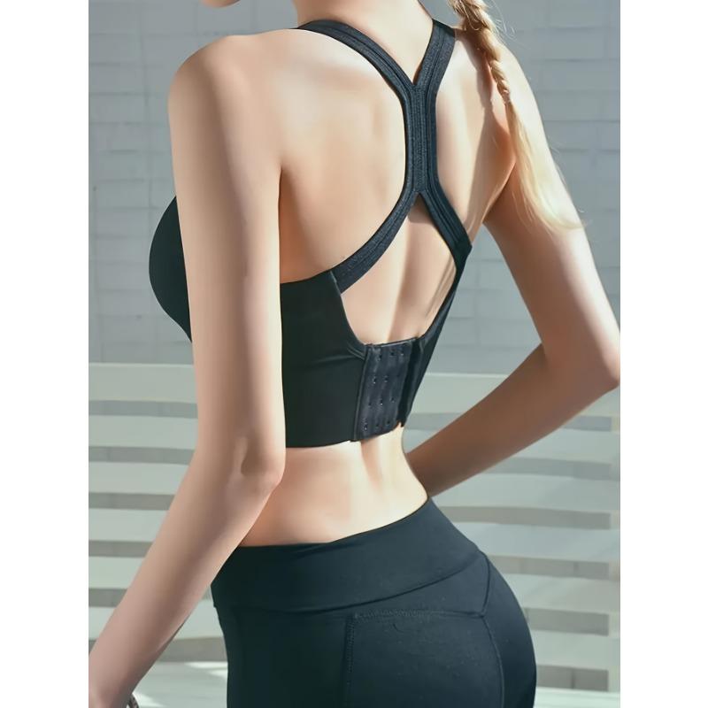 Большой размер спортивный бюстгальтер без косточек с амортизацией для женщин с перекрещенной спинкой и регулируемой задней застежкой для йоги и фитнеса