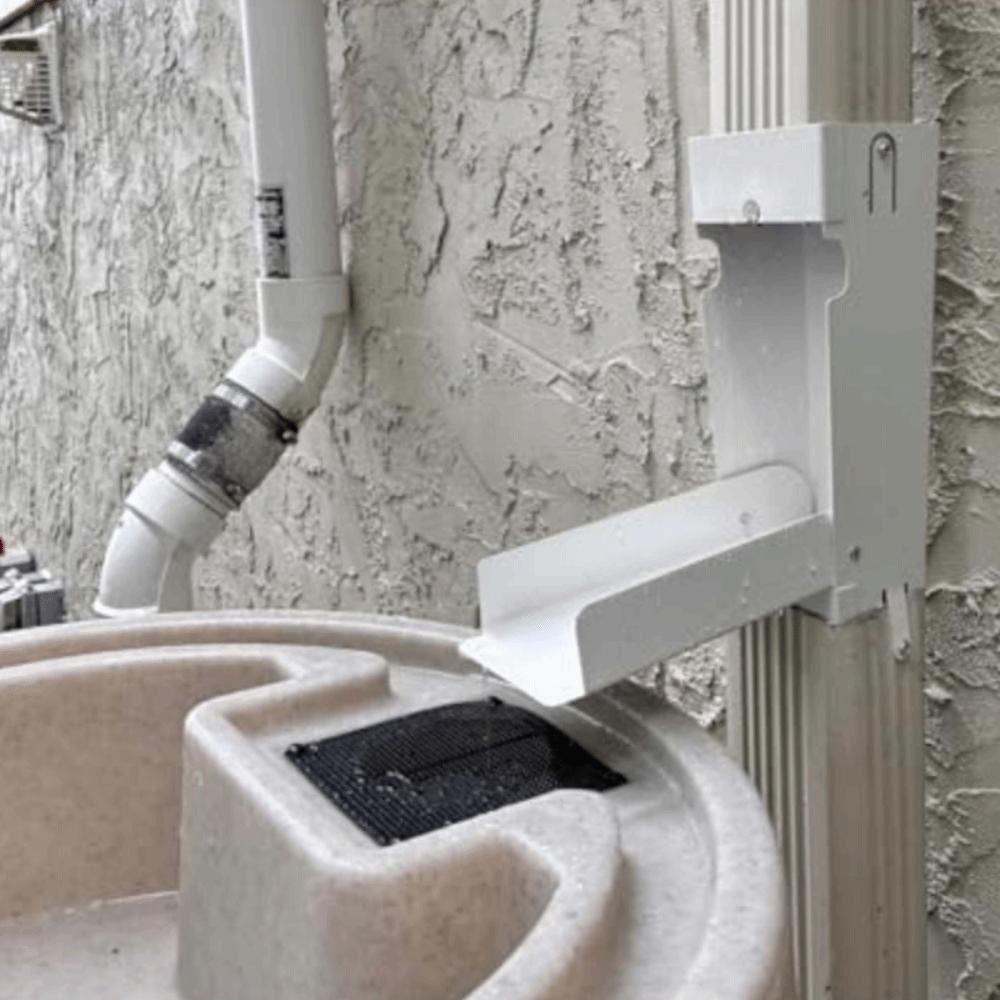 Metal Rainwater Collection Diverter Catching Rainwater Collector Yard Installation