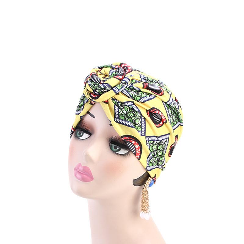 Модная шляпа African Wind Baotou Cap Vortex Knotted Turban Hat Chemo Cap Muslim Hat