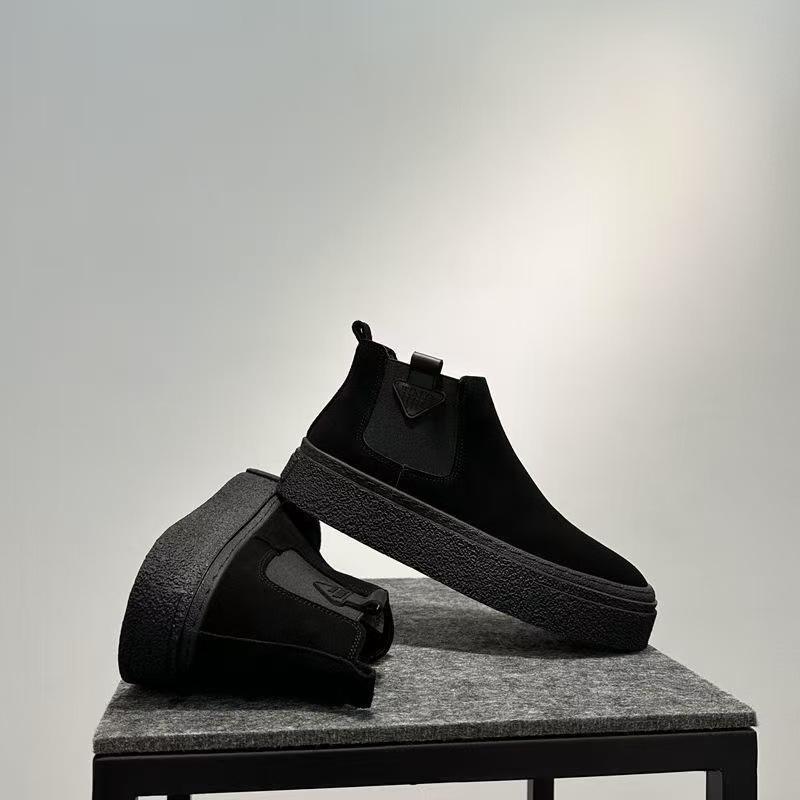 Мужские ботинки челси новые однотонные ботинки мартин универсальные ретро ботинки с высоким голенищем на толстой подошве короткие ботинки мужские