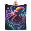 Cartoon Octopus Flannel Blanket Living Room Bedroom Decorative Blanket Lunch Break Blanket Blanket