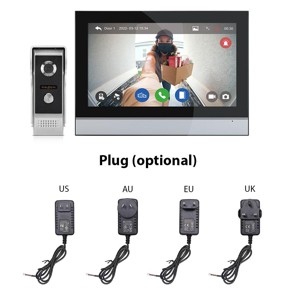 1080P Wireless Video Doorbell Camera with Monitor TY APP WiFi 7 Inch Touch Screen Video Door Phone