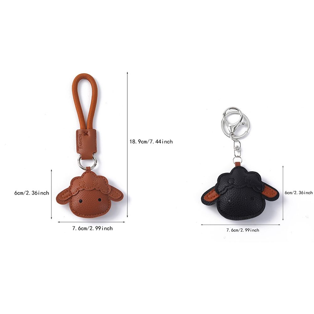 Cute Lamb Keyring Cartoon Car Key Ring Fashion Sheep PU Leather Keychain  Goat Ornament