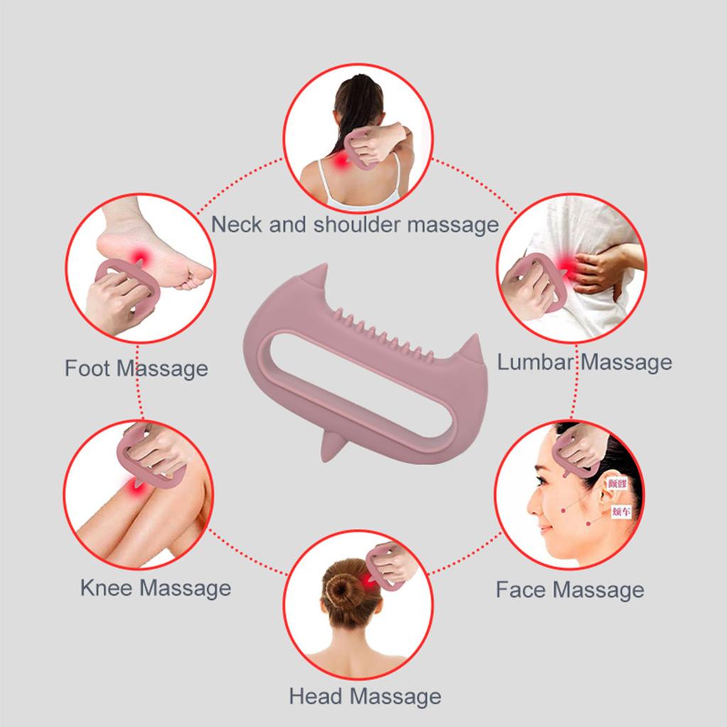 Силиконовый ручной массажер для триггерных точек для глубокого массажа тканей всего тела, ручной массажер для снятия боли в спине и шее