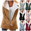 Women's Casual Fashion Loose Solid Color Hat Plus Fleece Collar Pocket Jacket