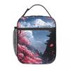 Японская пагода и вишневый цвет Insulated Lunch Bag для женщин и детей Портативные контейнеры для еды Термоланч-бокс Сумка-тоут