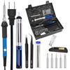 GLISTON Soldering Iron Set with Adjustable Temperature Ideal for Electronics and Electrical Circuit and Safety Enhanced and Includes a Storage Case