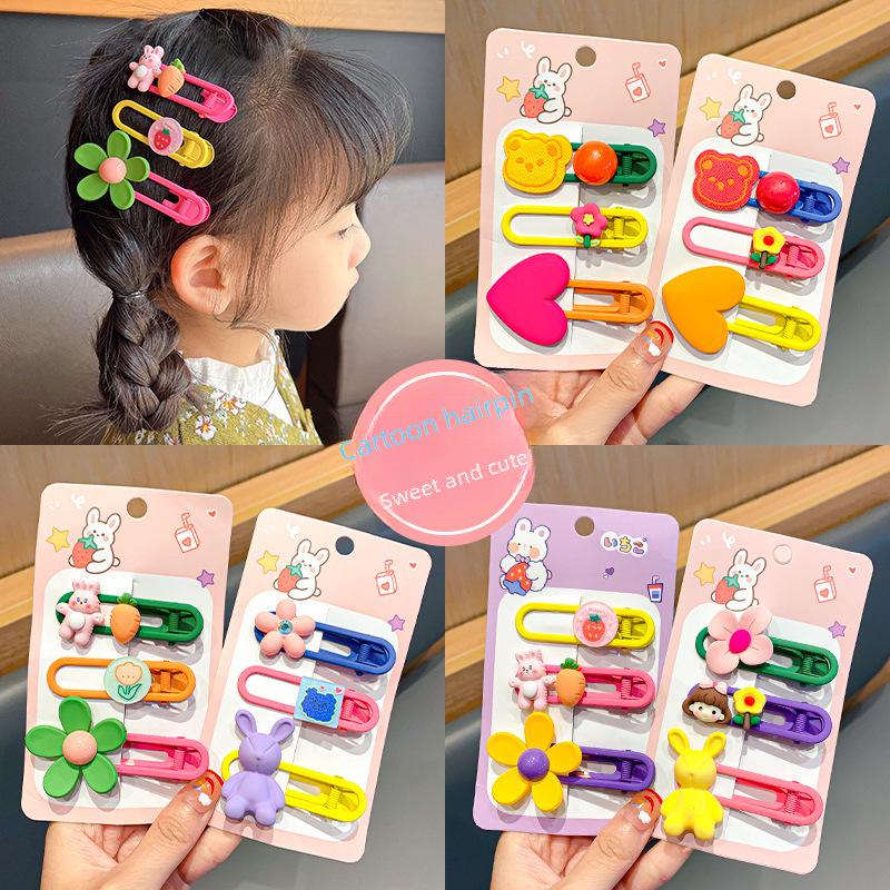 Набор красочных мультяшных заколок для волос для девочек - Милые заколки в виде уточки и боковые заколки для челок маленьких девочек