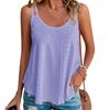 Женский летний жилет с круглым вырезом без рукавов, с двойными лямками, свободная повседневная одежда, однотонный женский летний топ с гофрировкой, женская одежда