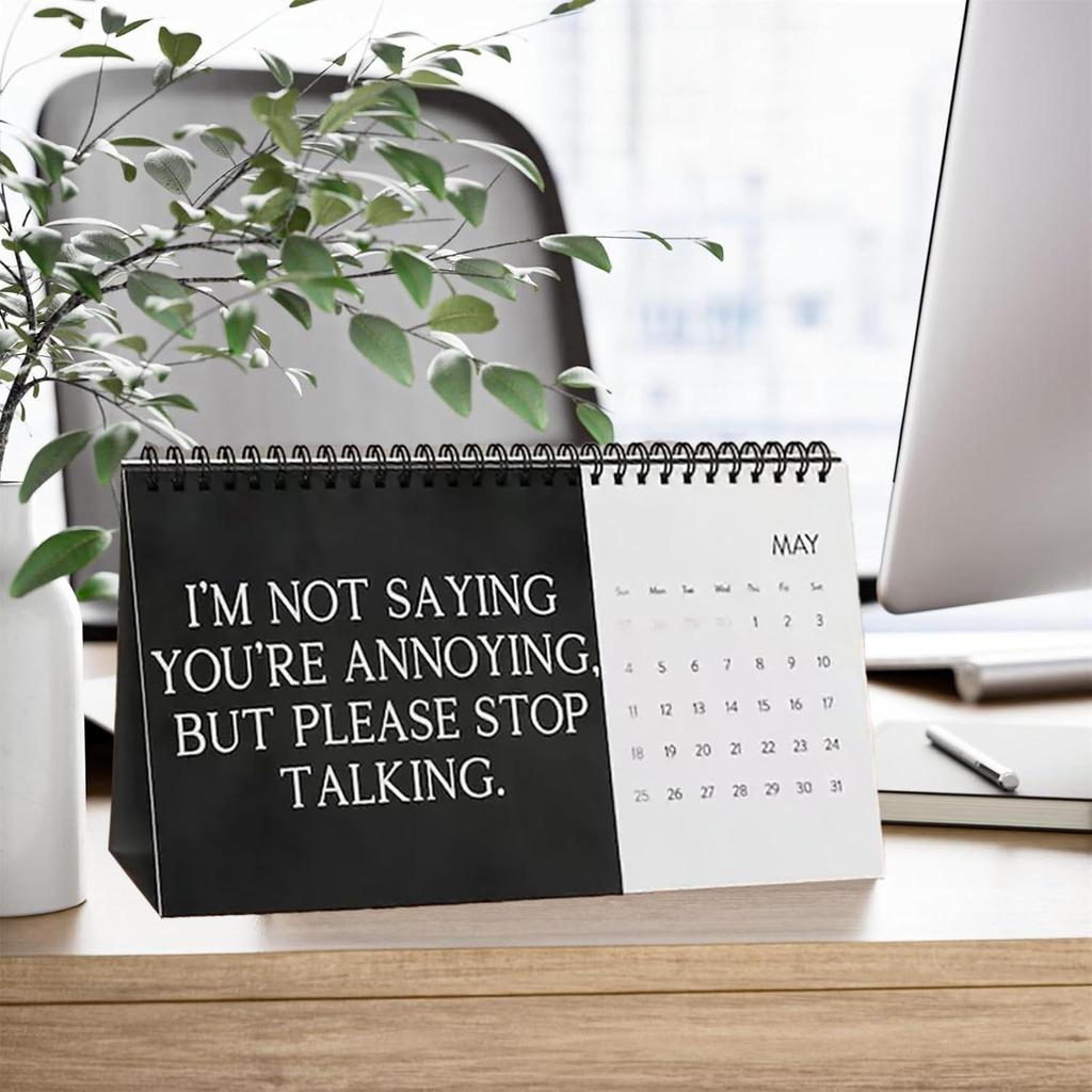 1Pc Humor Desk Calendar, Funny Desk Calendar,2025 Desktop Calendar,Office Work Humor Coworkers Friend Swear Demotivational Affirmations Calendar